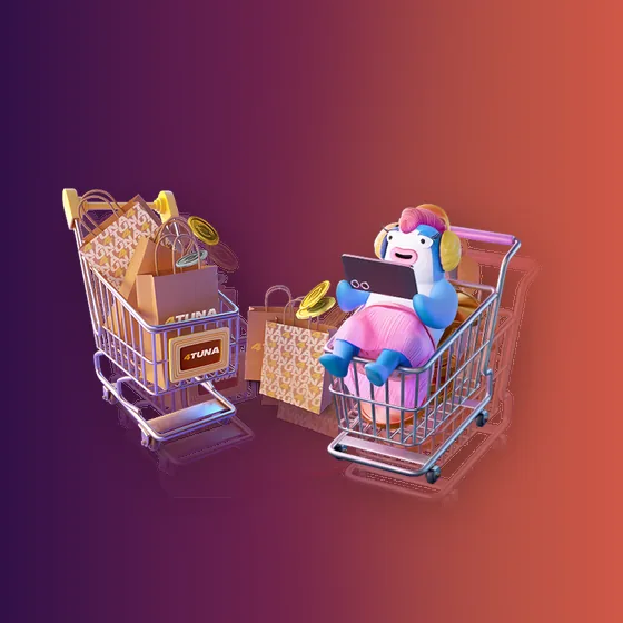 Decorative 4Tuna Rewards and offer mechanics with a strict separation between offer, club, and game rules character artwork